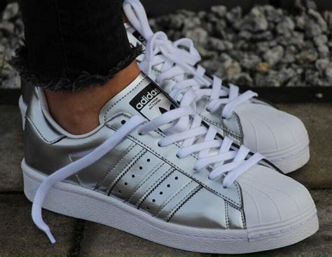 zilveren adidas sneakers superstar w|Adidas Superstar silver metallic.